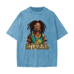 Royal By Design (Queen) - 100% Cotton T-Shirt/Streetwear/ American Vintage/ Waxed Dyed Washed/Heavyweight