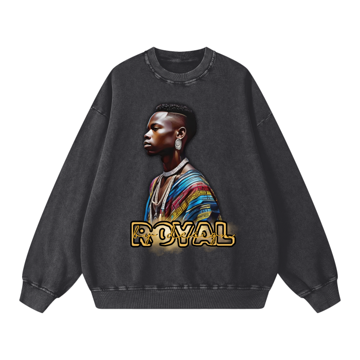 Royal By Design (King) - 360 GSM/Acid Wash/Oversize Sweatshirt