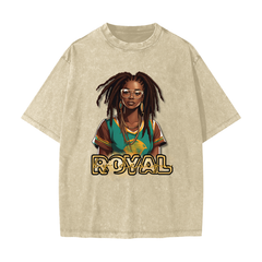 Royal By Design (Queen) - 100% Cotton T-Shirt/Streetwear/ American Vintage/ Waxed Dyed Washed/Heavyweight