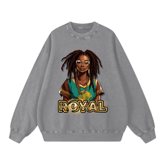 Royal By Design (Queen) - 360 GSM/Acid Wash/Oversize Sweatshirt