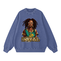 Royal By Design (Queen) - 360 GSM/Acid Wash/Oversize Sweatshirt