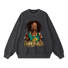 Royal By Design (Queen) - 360 GSM/Acid Wash/Oversize Sweatshirt