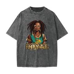 Royal By Design (Queen) - 100% Cotton T-Shirt/Streetwear/ American Vintage/ Waxed Dyed Washed/Heavyweight