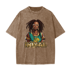 Royal By Design (Queen) - 100% Cotton T-Shirt/Streetwear/ American Vintage/ Waxed Dyed Washed/Heavyweight