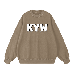 KYW (Know Your Worth) - 360 GSM/Acid Wash/Oversize Sweatshirt