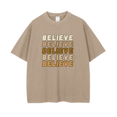 Believe - Vintage Wash/Drop Shoulder T-Shirt/250 GSM