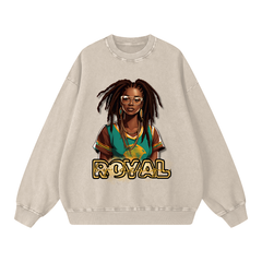 Royal By Design (Queen) - 360 GSM/Acid Wash/Oversize Sweatshirt