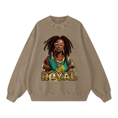 Royal By Design (Queen) - 360 GSM/Acid Wash/Oversize Sweatshirt